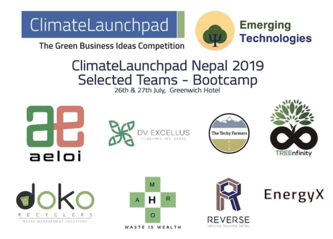 Top 8 finalists for ClimateLaunchpad Nepal 2019